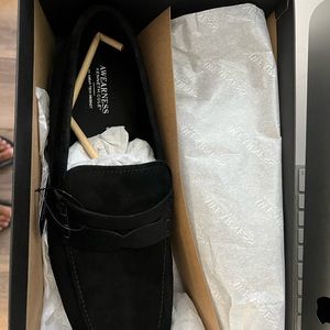 Kenneth Cole, black suede, penny loafers, new in box